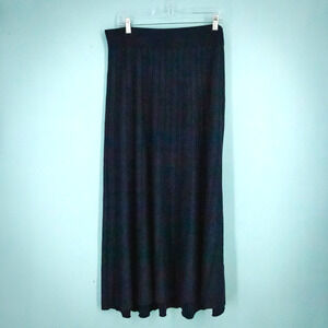 WYSE 5 Size 14 US Navy Blue Shimmer Pleated Pull On A Line Midi Length Skirt